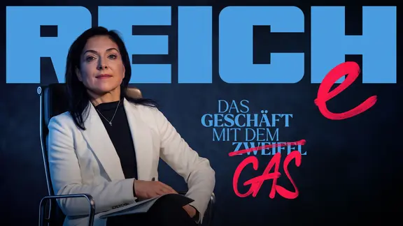 Katherina Reiche, Schriftzug "Reich" und "Das Geschäft mit dem Gas"