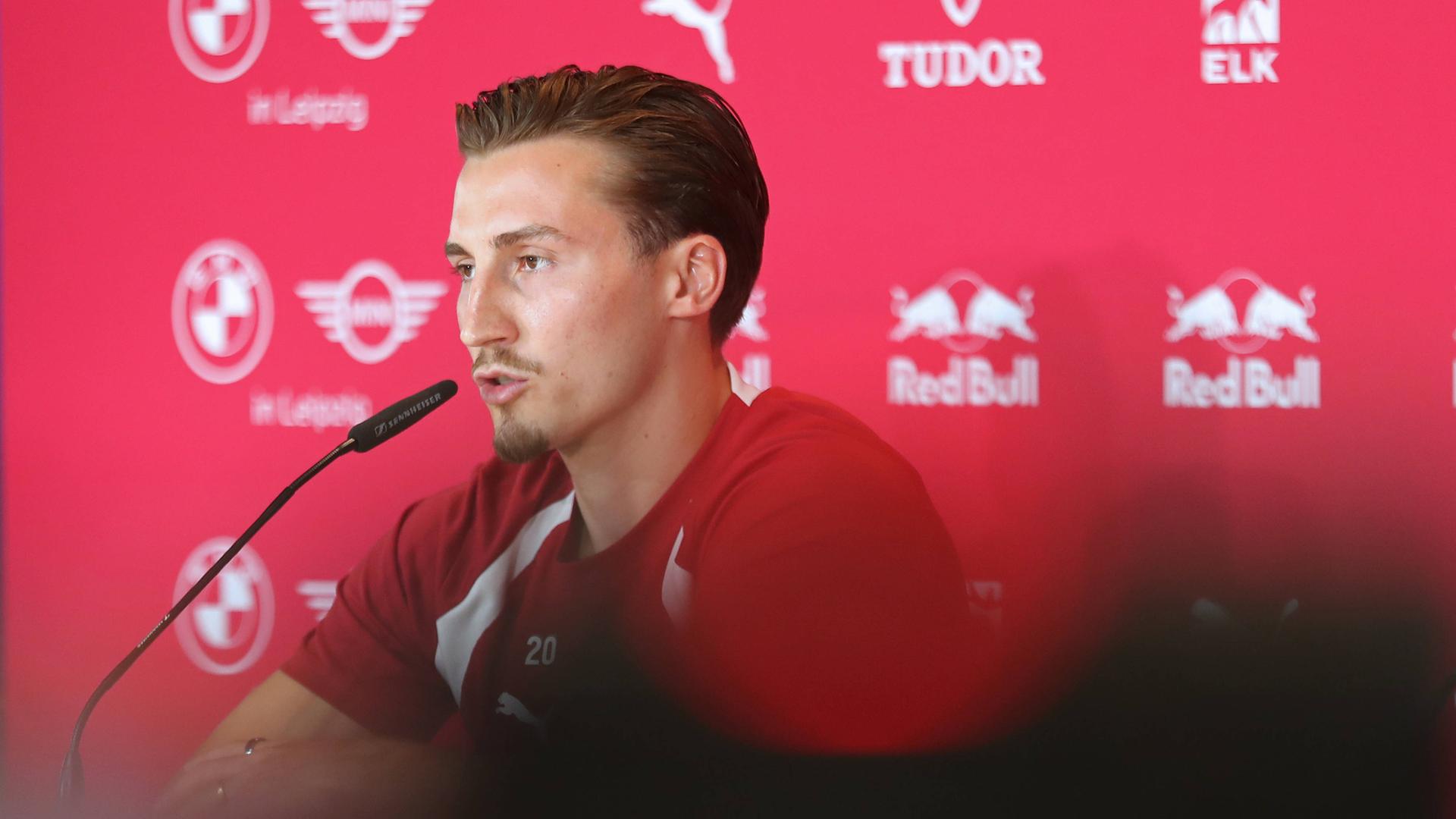 RB Leipzig: PK mit Neuzugang Rocco Reitz, 20.07.2026 Rocco Reitz (Neuzugang bei RB Leipzig). Fußball-Bundesliga, Saison 2026 2027: Pressekonferenz zur Präsentation eines neuen Spielers am 20.07.2026 im BMW-Autohaus, Zwickauer Straße |  IMAGO / Beautiful Sports