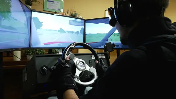 Im Fahrsimulator