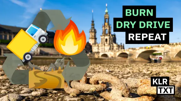 Die Elbe in Dresden ist ziemlich ausgetrocknet.