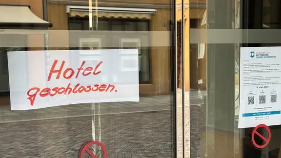 Verschlossene Tür am Best Western Hotel Wittenberg