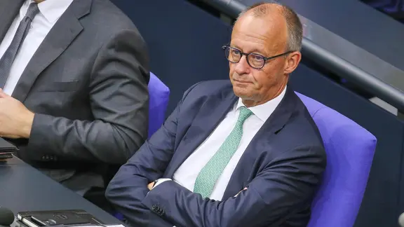 Bundeskanzler Friedrich Merz bei einer Bundestagssitzung.