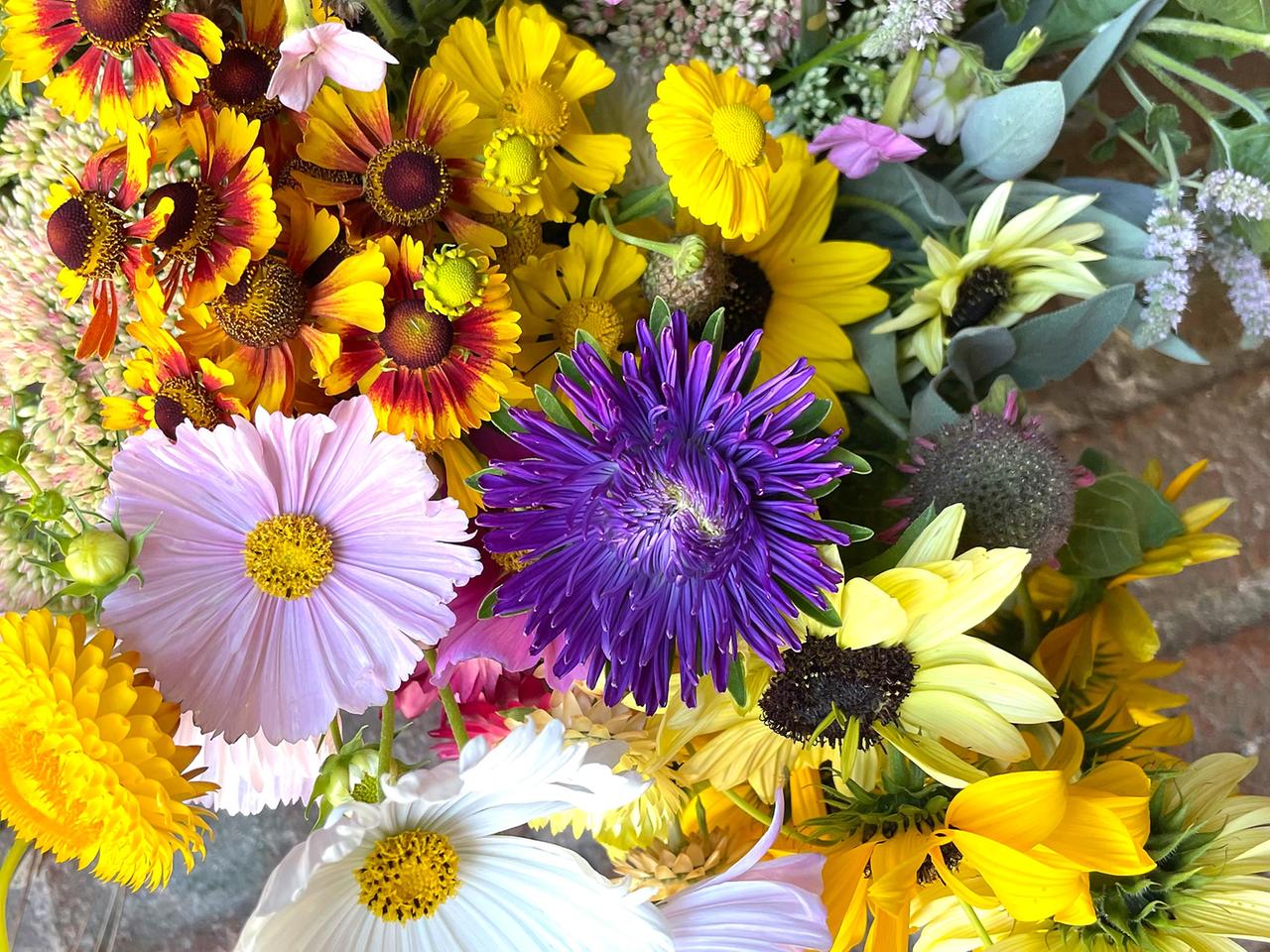 Blumenstrauß aus dem Garten zusammenstellen und binden
