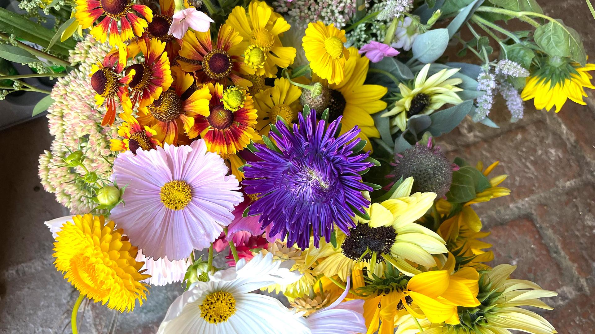 Blumenstrauß aus dem Garten zusammenstellen und binden