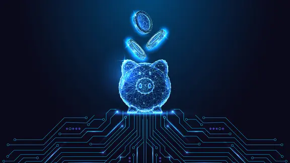 Geldmünzen und ein Sparschwein
