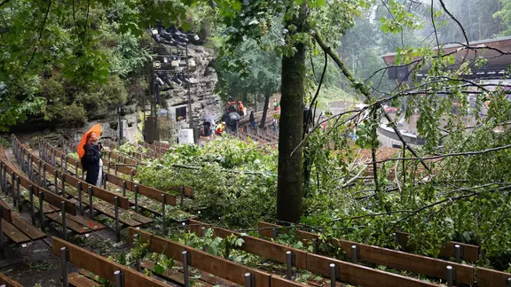 Felsenbühne Rathen nach Unwetter
