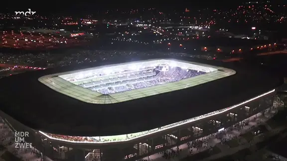 PreZero Arena in Sinsheim im Flutlicht