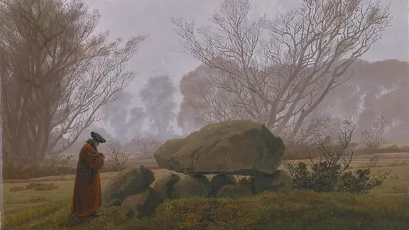 Ein Spaziergang in der Abenddämmerung; Caspar David Friedrich (Deutsch, 1774–1840)