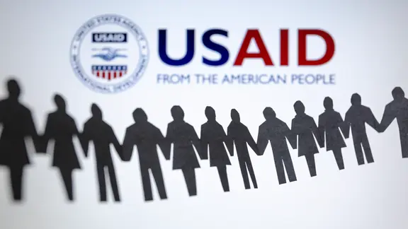 Das Logo der US-Entwicklungsbehörde USAID.