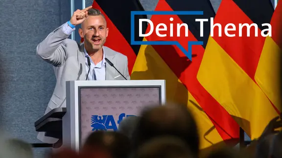 Ulrich Siegmund (AfD), Spitzenkandidat der AfD bei der Landtagswahl in Sachsen-Anhalt, spricht auf dem Landesparteitag der AfD Sachsen-Anhalt zu den Delegierten.