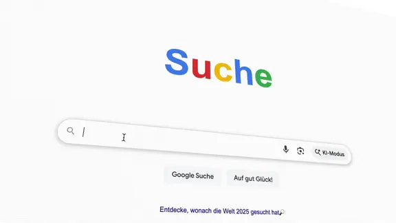 Screenshot der Oberfläche einer Suchmaschine.