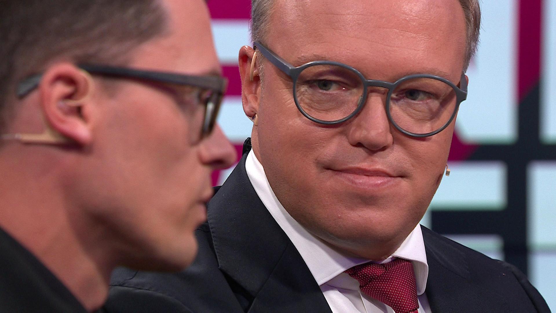 Linke-Fraktionschef Christian Schaft und CDU-Landesvorsitzender Mario Voigt | Mitteldeutscher Rundfunk