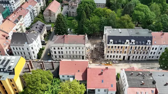 Drohnenaufnahmen eingestürztes Haus Görlitz 