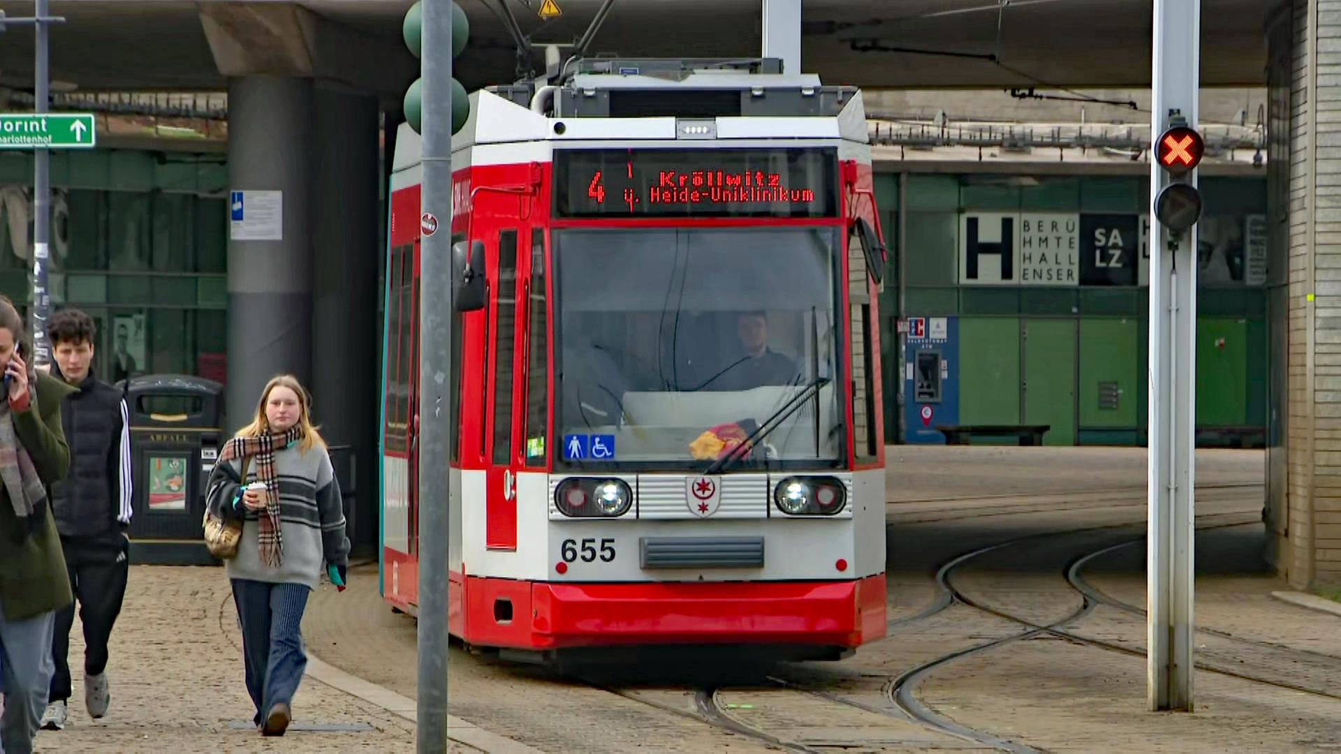 Halle: Straßenbahn-Umleitungen bis Freitag wegen Gleisbauarbeiten