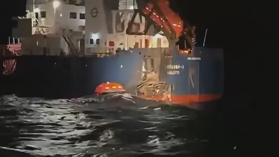 Schäden an einem bulgarischen Frachtschiff nach einem Drohnenangriff