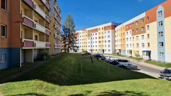 Blick in ein Wohngebiet