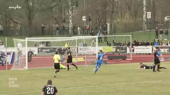 Fußballplatz bei Landespokalspiel
