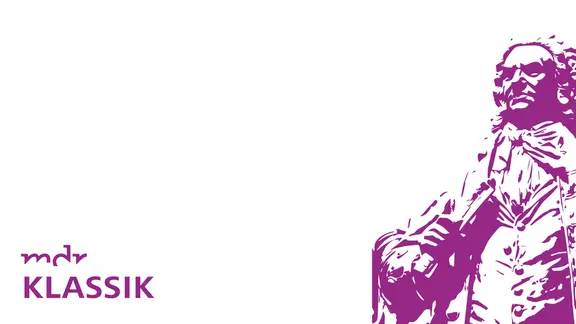 Schwellenwert-Bild einer Bach-Statue, Text "Bach-Kantate" und MDR KLASSIK-Logo