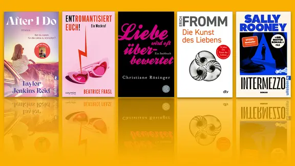 Fünf Buchcover nebeneinander