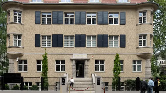 Das Gebäude des neu eröffneten Israelitischen Begegnungszentrums in Leipzig