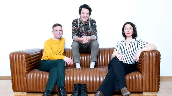 Schauspiel Leipzig, Führungsteam in spe: Clemens Leander, Bastian Lomsché, Clara Weyde (v.l.) 
