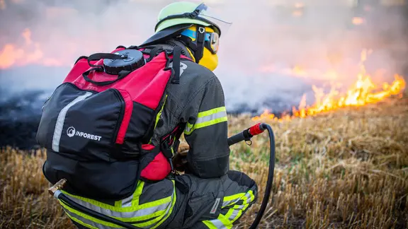 Symbolbild Feuerwehr bei Feldbrand