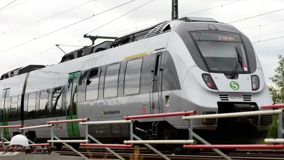Zug der S-Bahn Mitteldeutschland auf der Bahnstrecke Halle (Saale) - Leipzig bei Kanena