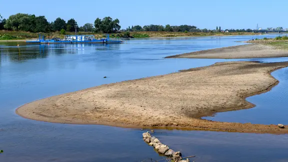 Niedrigwasse der Elbe (Bild aus dem August 2026)