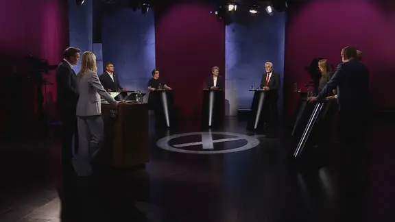 Das Studio vom Schlagabtausch bei Fakt ist!