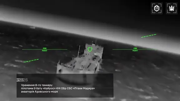Ukrainischer Drohnenangriff auf russischen Tanker im Asowschen Meer.
