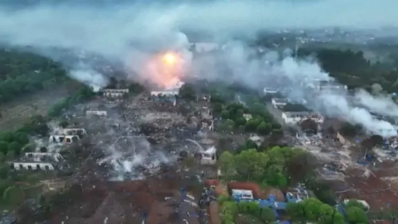 Explosion in chinesischer Feuerwerksfabrik