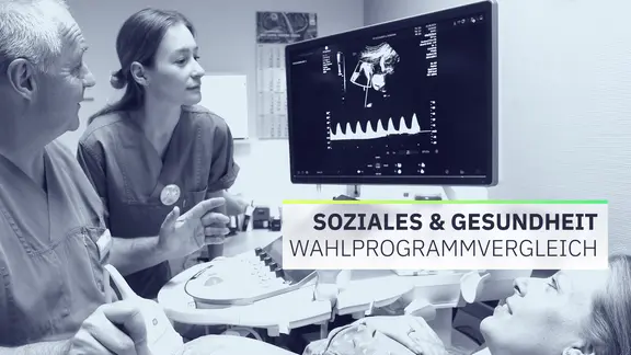 Ultraschalluntersuchung einer schwangeren Frau.