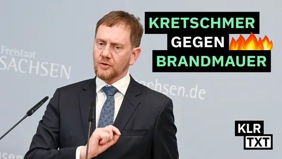 Michael Kretschmer hält eine Rede.