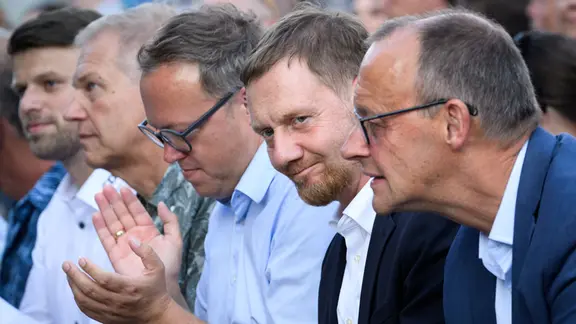Mario Voigt, Michael Kretschmer, Friedrich Merz