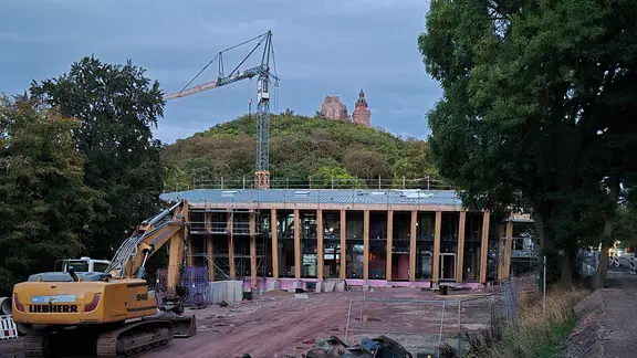 Bagger auf einer Baustelle
