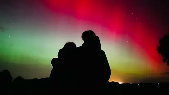 Polarlichter nördlich von Leipzig